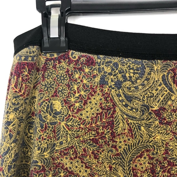 Free People Paisley Boho Maxi Skirt Side Slit S - Picture 3 of 9